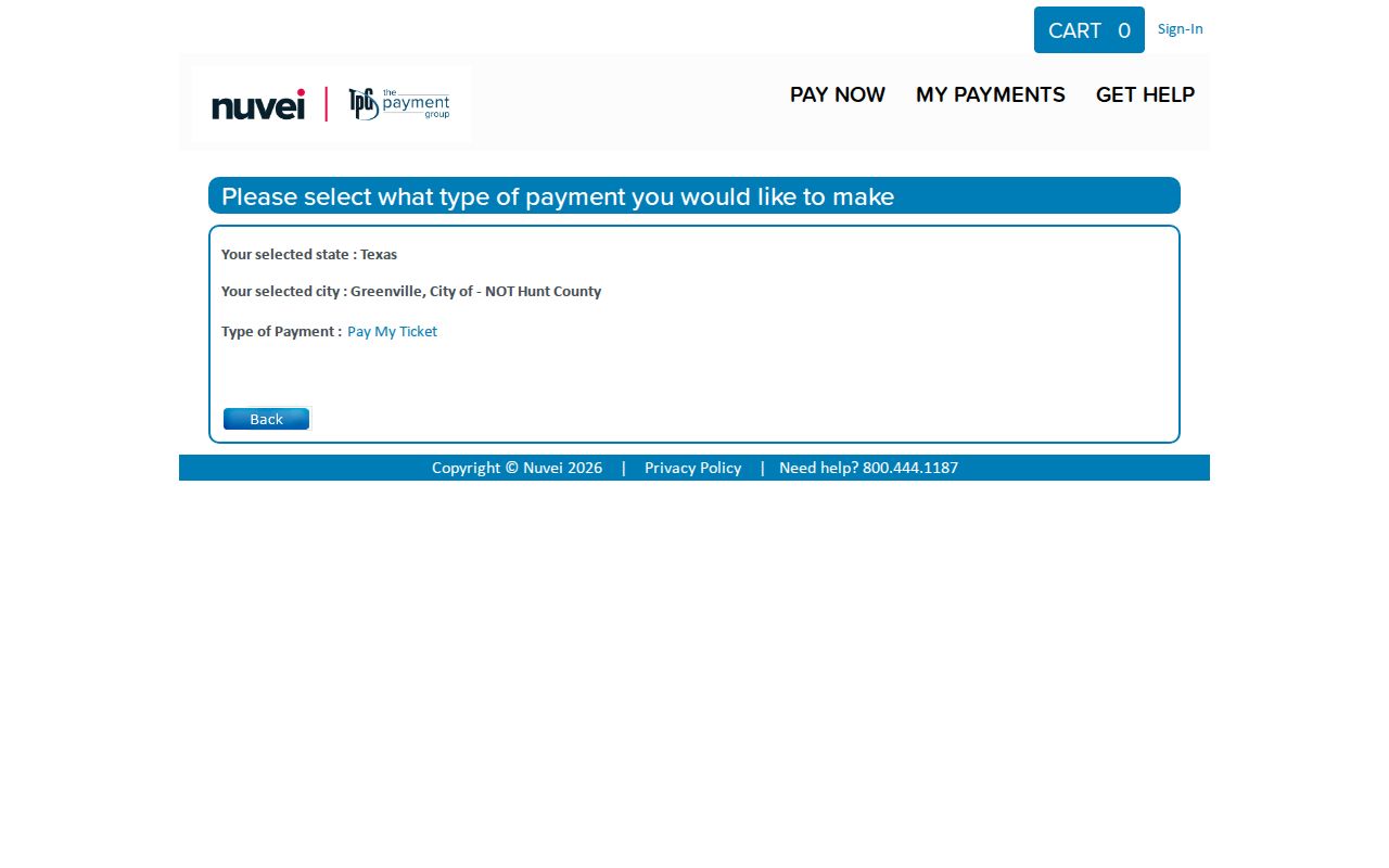 Greenville warrant records: city-linked TrafficPayment service selection