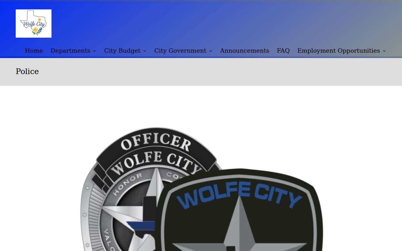 Wolfe City warrant records: police department phone and records contact