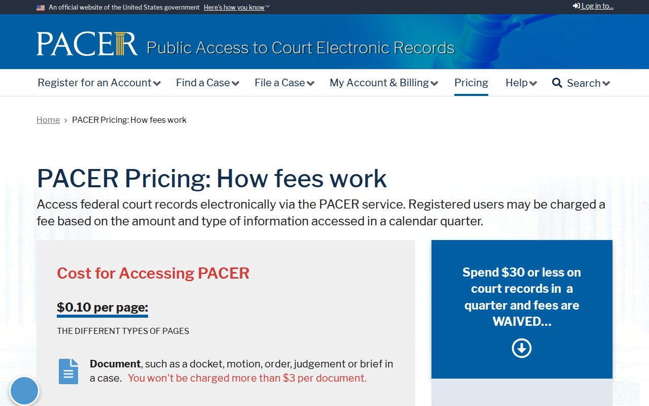 Hunt County arrest warrant records: federal PACER access and fee information